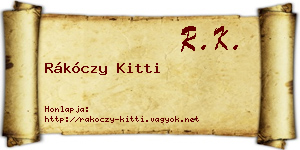 Rákóczy Kitti névjegykártya